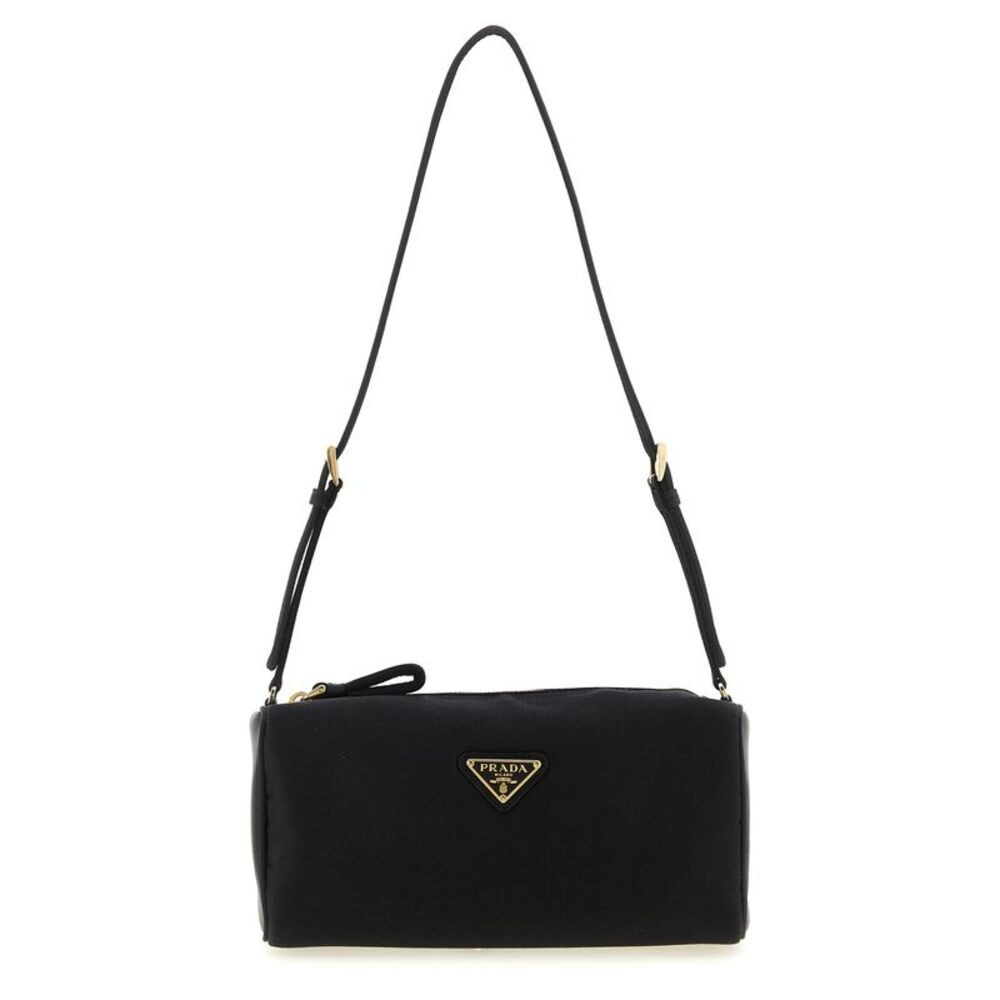 Prada Black Viscose Shoulder Women's Bag